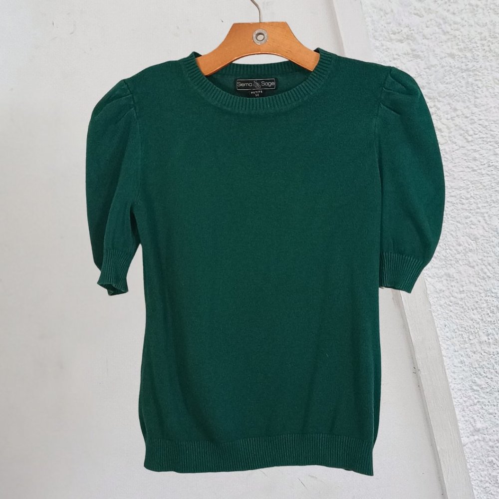 4/$25 Teal Puff Sleeved Sweater